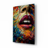 Lips and Flowers Glass Wall Art|| Designer's Collection.